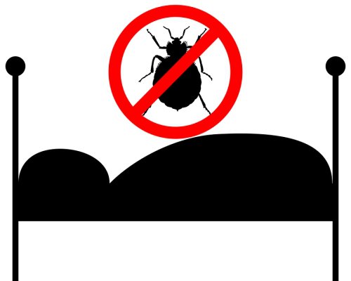 Clipart image of a crossed out bed bug